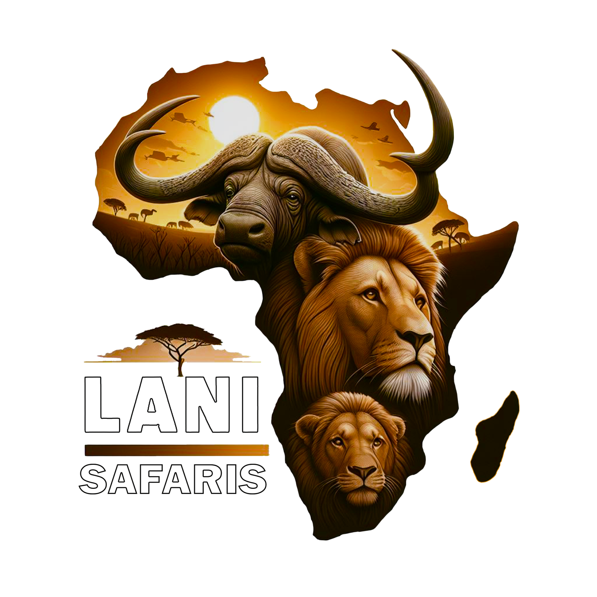 WHITE Lani Safaris Logo